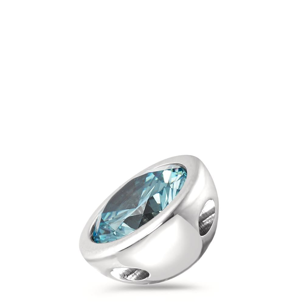 Vedhæng Rustfrit stål Zirconia aqua Ø13 mm