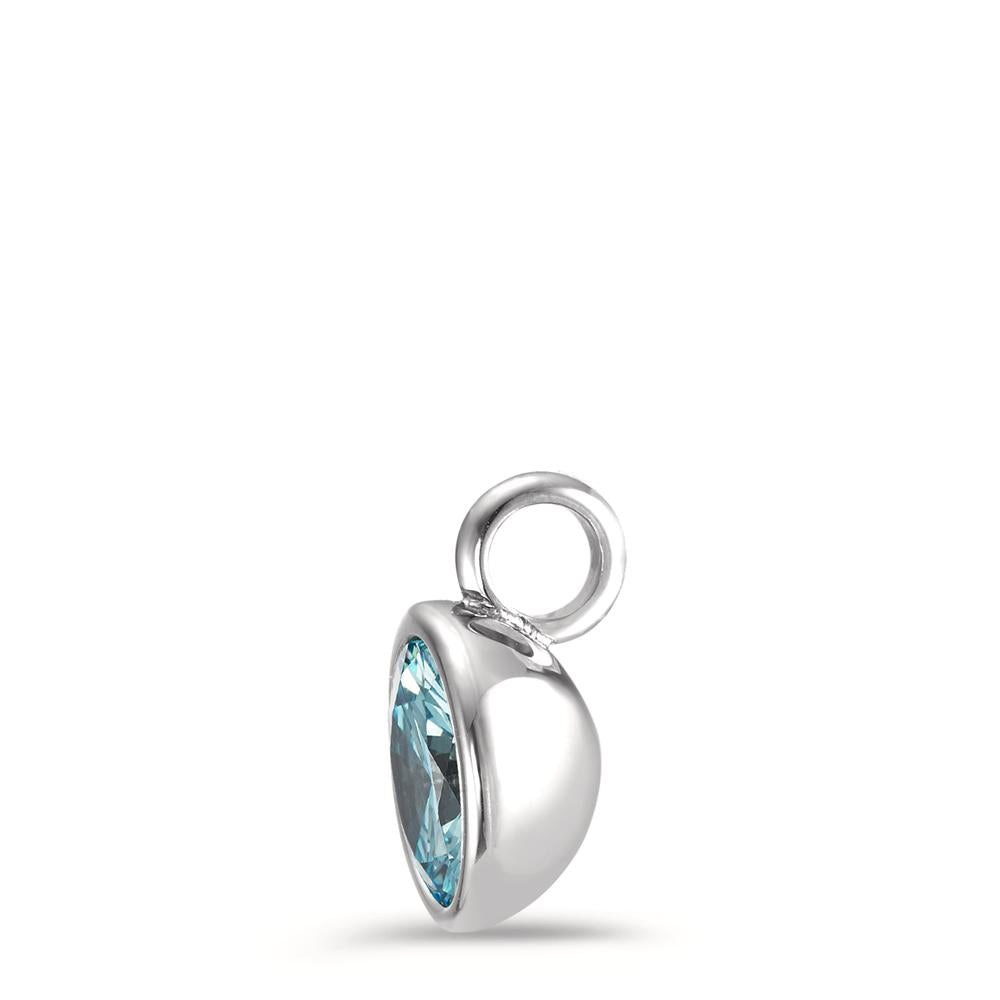 Vedhæng Rustfrit stål Zirconia aqua Ø9.5 mm