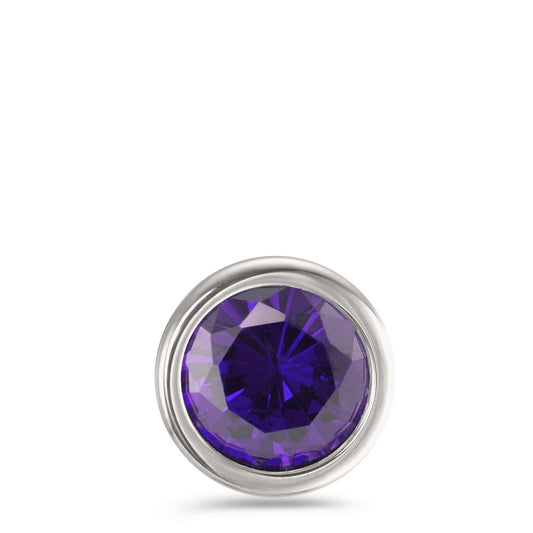 Vedhæng Rustfrit stål Zirconia violet Ø13 mm