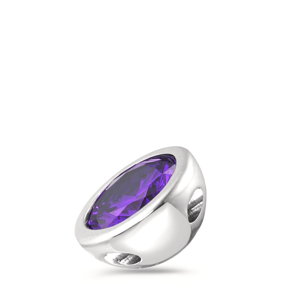 Vedhæng Rustfrit stål Zirconia violet Ø13 mm