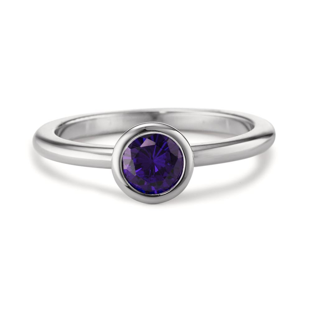 Fingerring Rustfrit stål Zirconia violet Ø7 mm