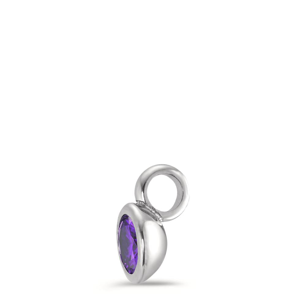 Vedhæng Rustfrit stål Zirconia violet Ø7 mm