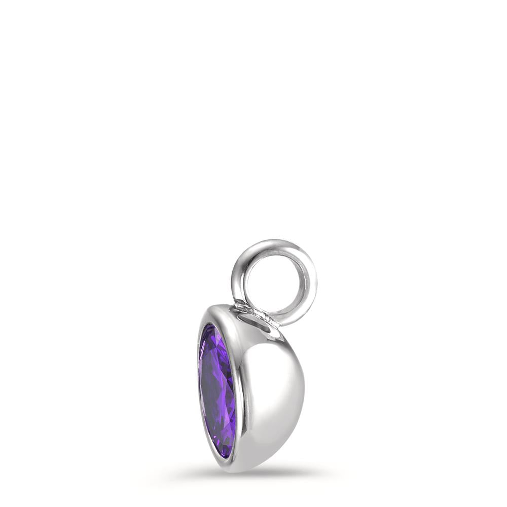 Vedhæng Rustfrit stål Zirconia violet Ø9.5 mm