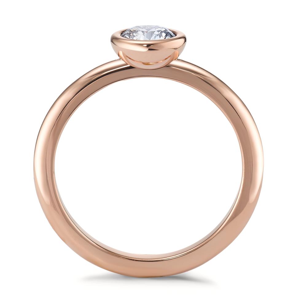 Ringe Rustfrit stål Zirconia hvid rose IP belagt Ø7 mm