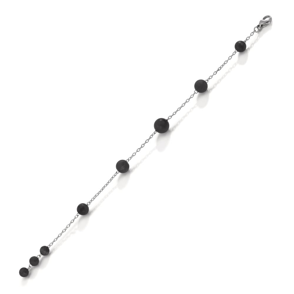 Armbånd Rustfrit stål, Kulstof 17-18.5 cm Ø8 mm