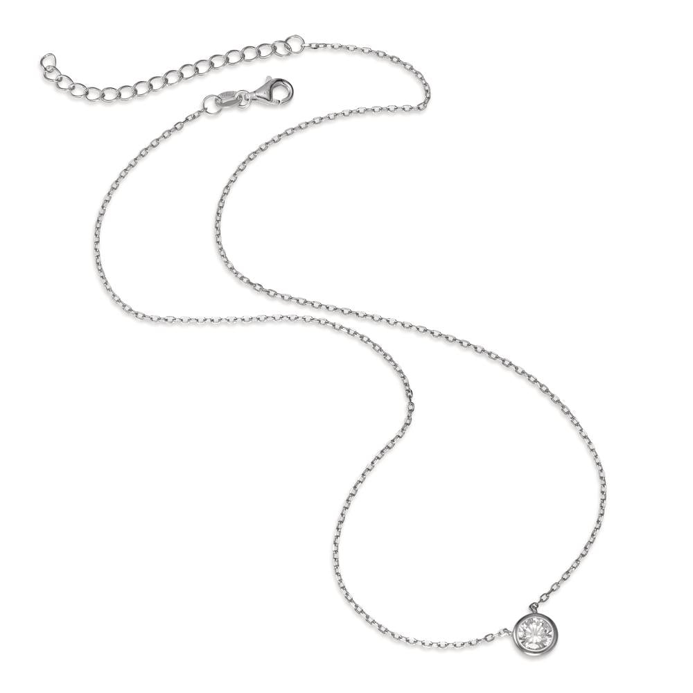 Collier Sølv Zirconia rhodineret 40-45 cm Ø8 mm