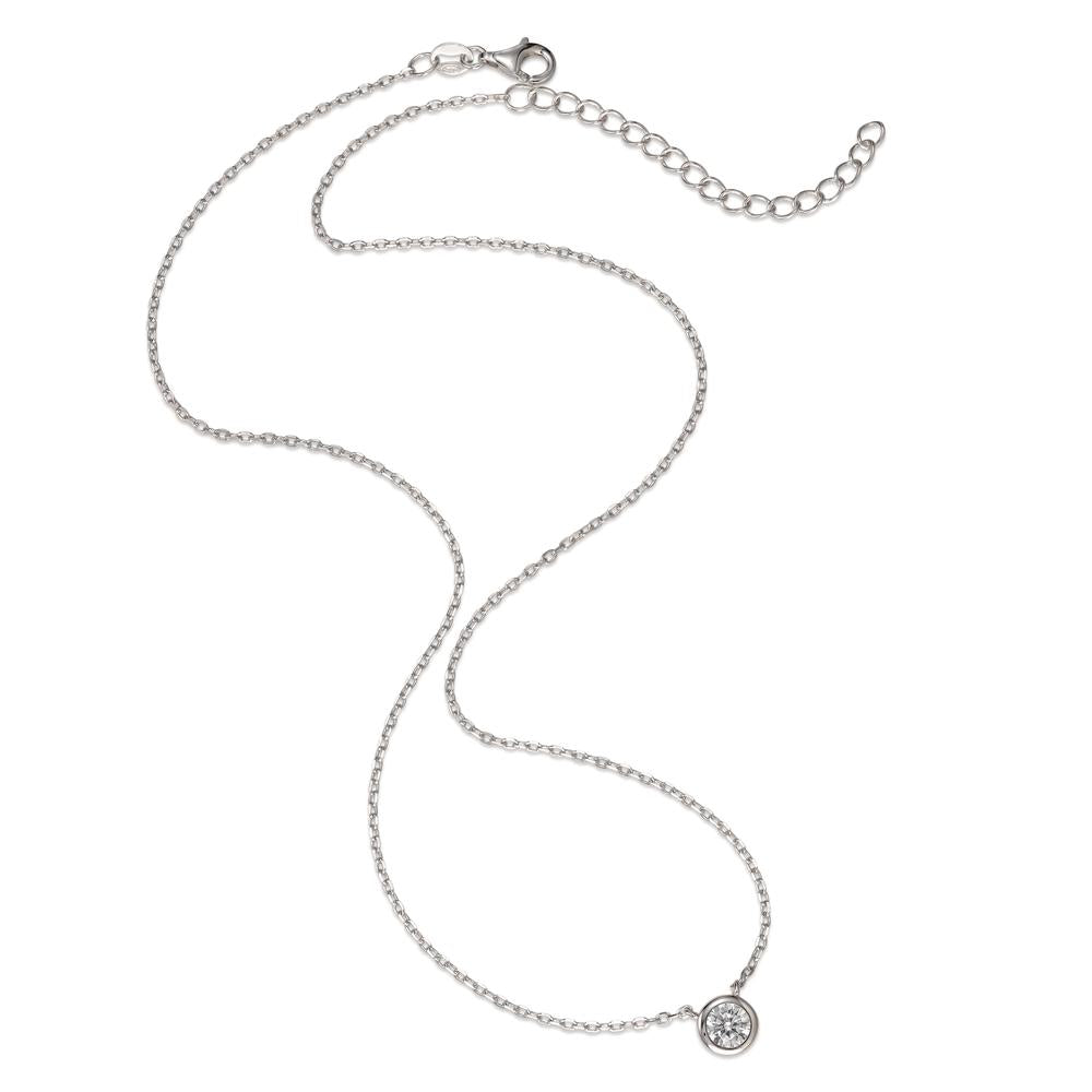 Collier Sølv Zirconia rhodineret 40-45 cm Ø6.5 mm