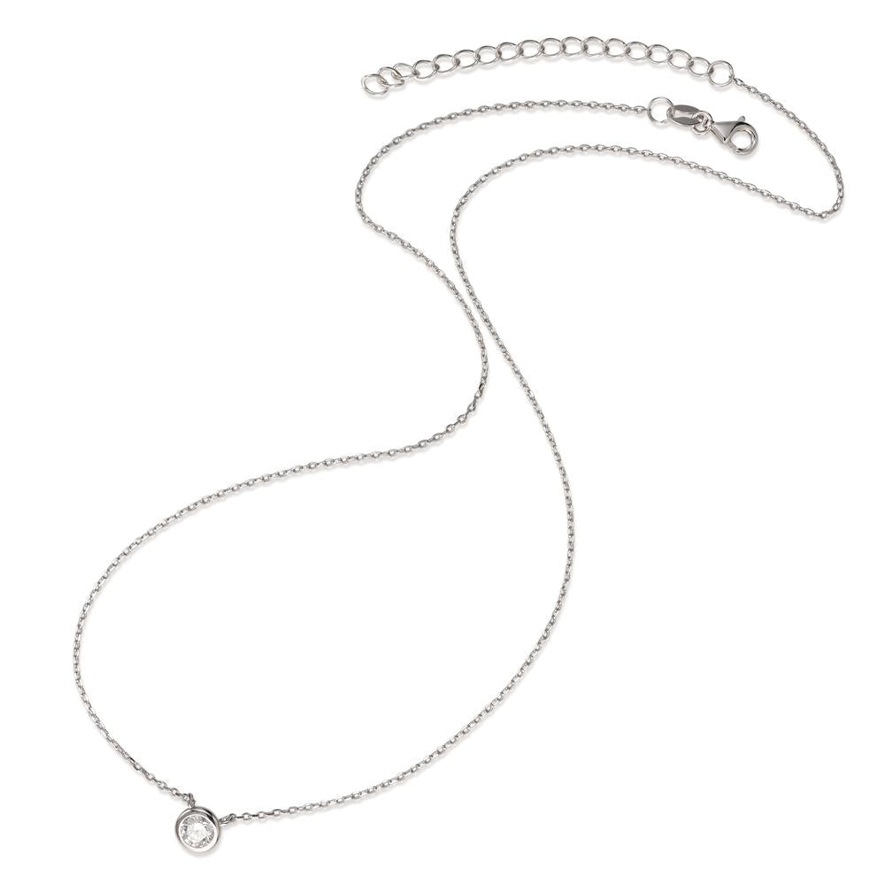 Collier Sølv Zirconia rhodineret 40-45 cm Ø6 mm