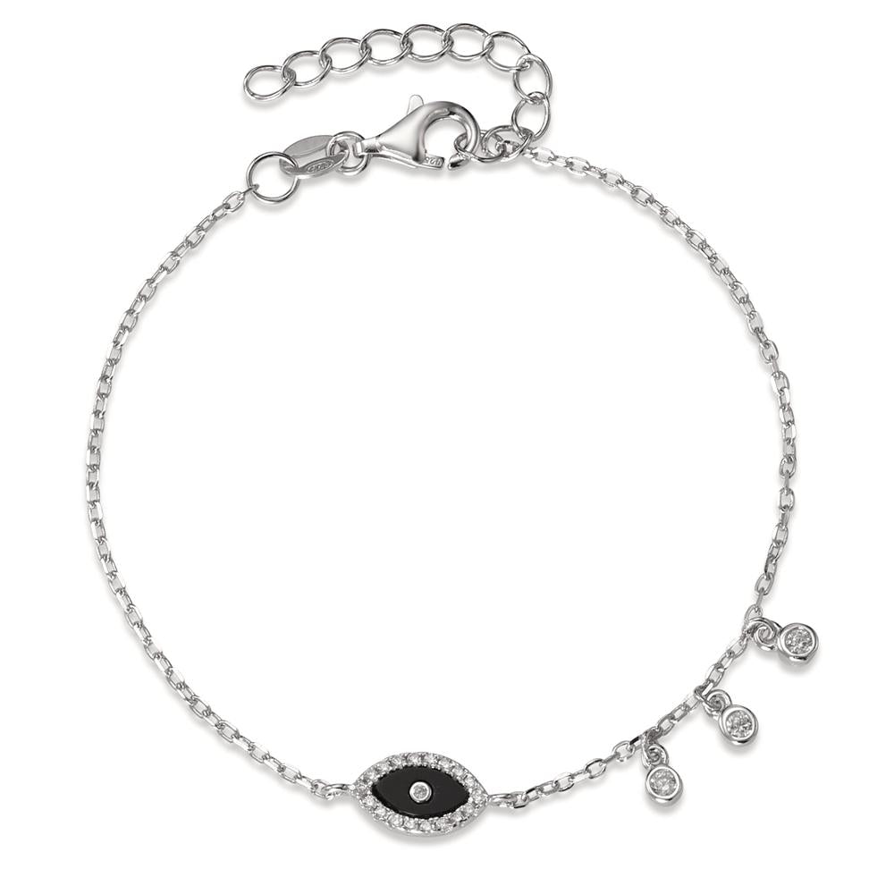 Armbånd Sølv Zirconia rhodineret 16-18.5 cm