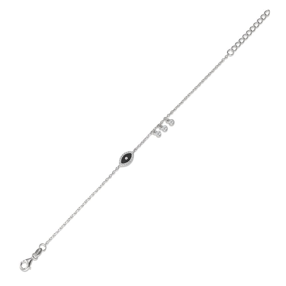 Armbånd Sølv Zirconia rhodineret 16-18.5 cm