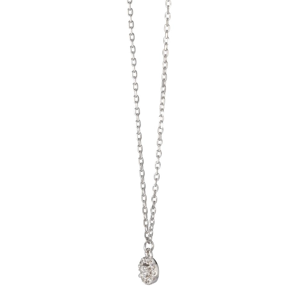 Collier Sølv Zirconia rhodineret 40-45 cm