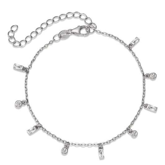 Armbånd Sølv Zirconia 9 Sten rhodineret 16-19 cm