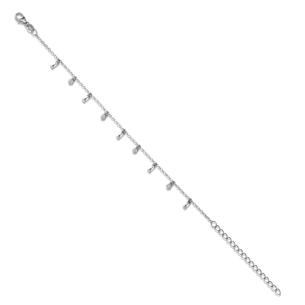 Armbånd Sølv Zirconia 9 Sten rhodineret 16-19 cm