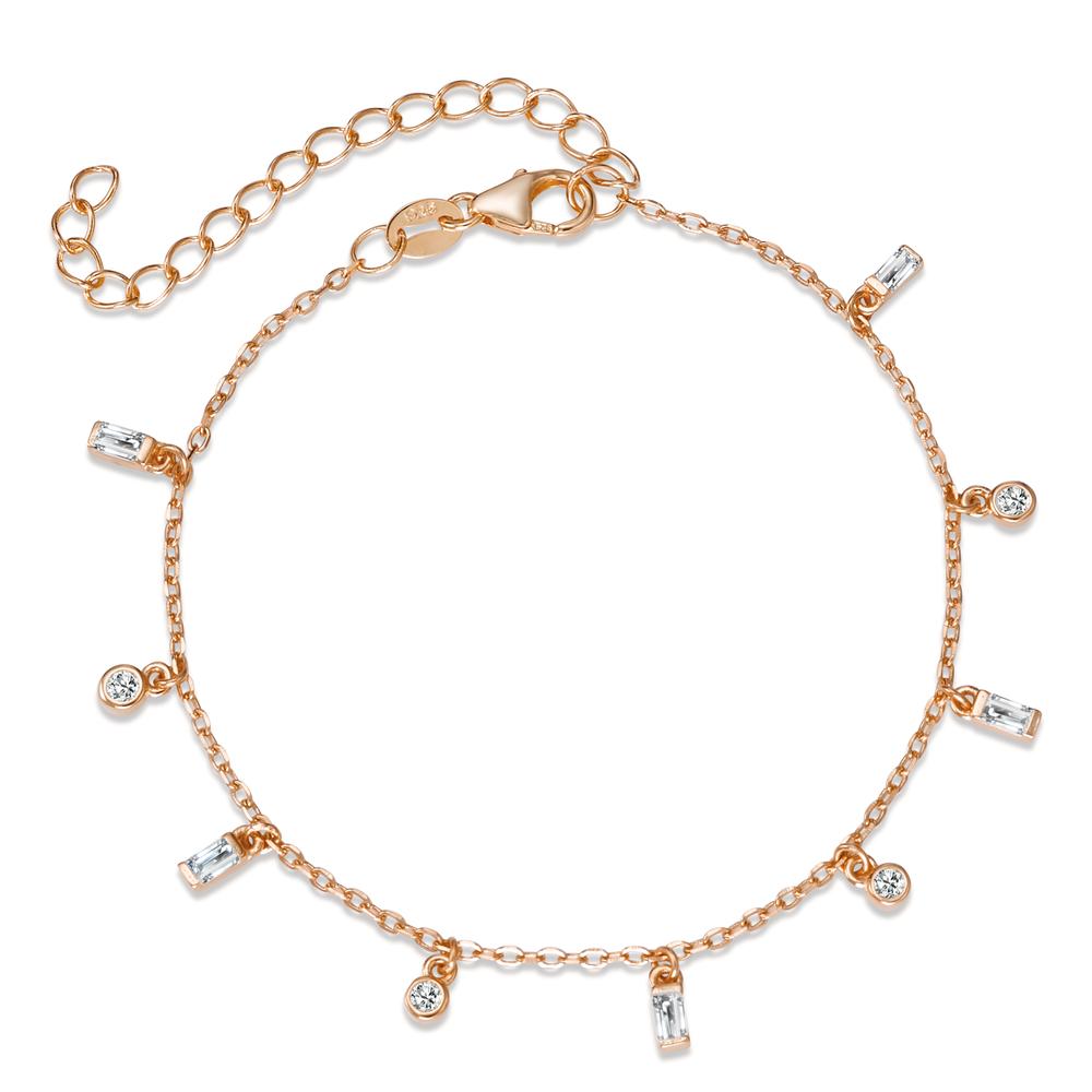 Armbånd Sølv Zirconia 9 Sten rose forgyldt 16-19 cm