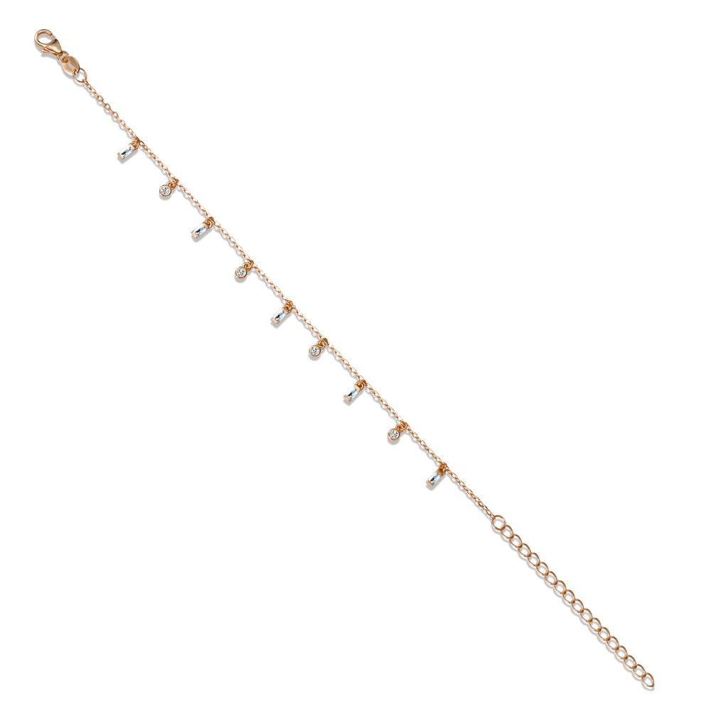 Armbånd Sølv Zirconia 9 Sten rose forgyldt 16-19 cm