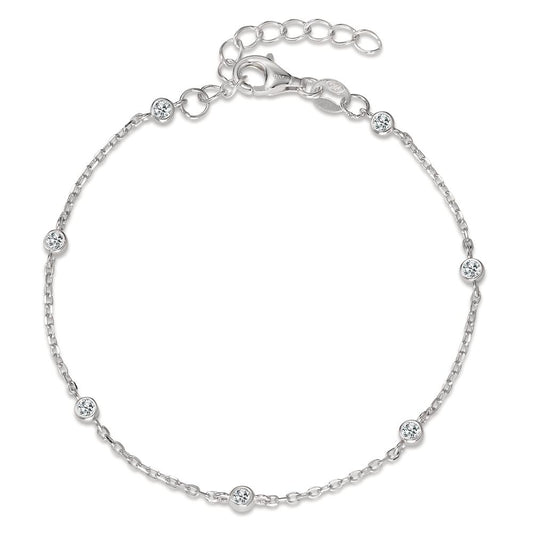 Armbånd Sølv Zirconia 7 Sten rhodineret 16-18.5 cm