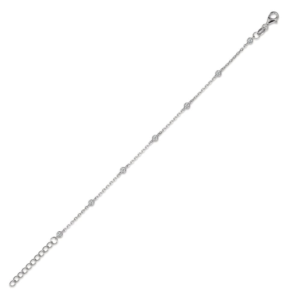 Armbånd Sølv Zirconia 7 Sten rhodineret 16-18.5 cm