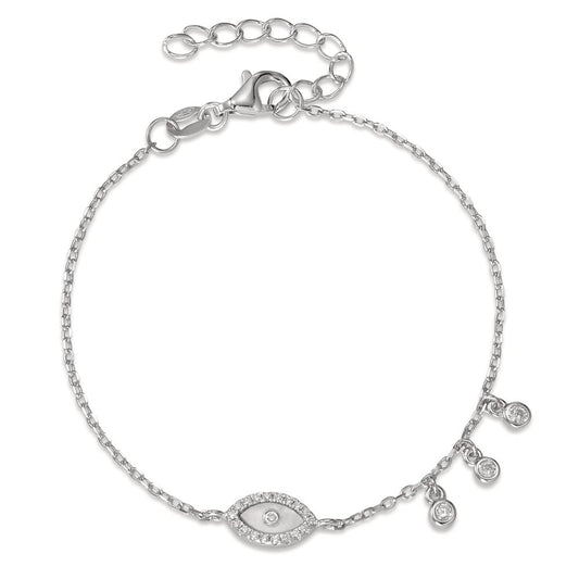 Armbånd Sølv Zirconia rhodineret Perlemor 16-18.5 cm