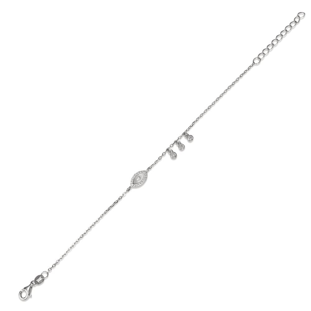 Armbånd Sølv Zirconia rhodineret Perlemor 16-18.5 cm