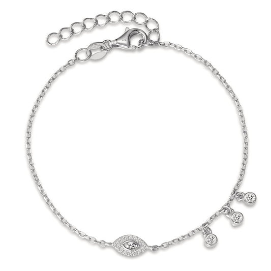 Armbånd Sølv Zirconia rhodineret 16-18.5 cm