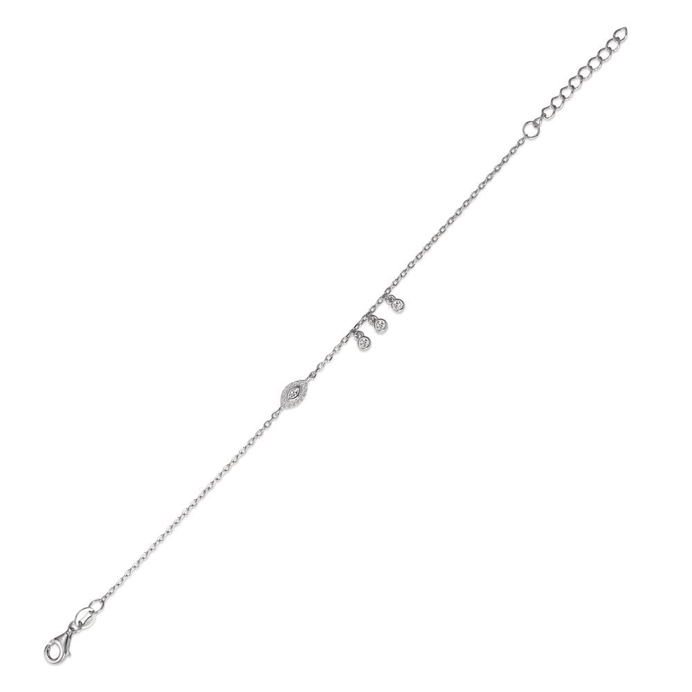 Armbånd Sølv Zirconia rhodineret 16-18.5 cm