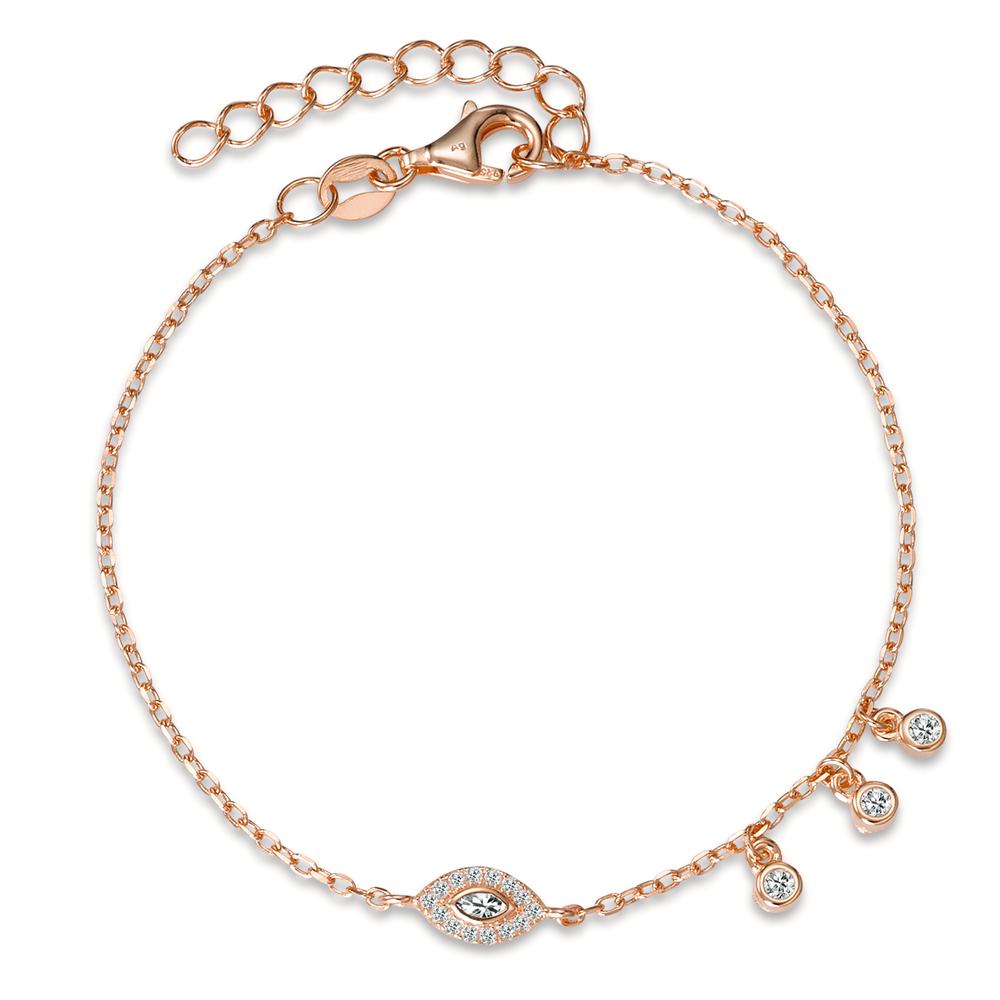 Armbånd Sølv Zirconia rose forgyldt 16-18.5 cm