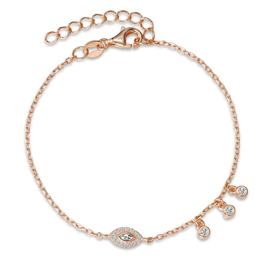 Armbånd Sølv Zirconia rose forgyldt 16-18.5 cm