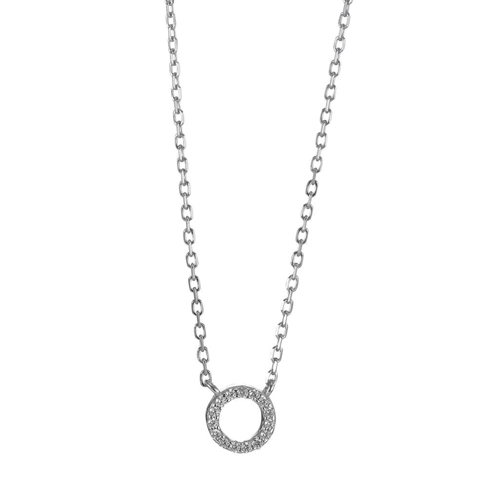 Collier Sølv Zirconia rhodineret 39-45 cm