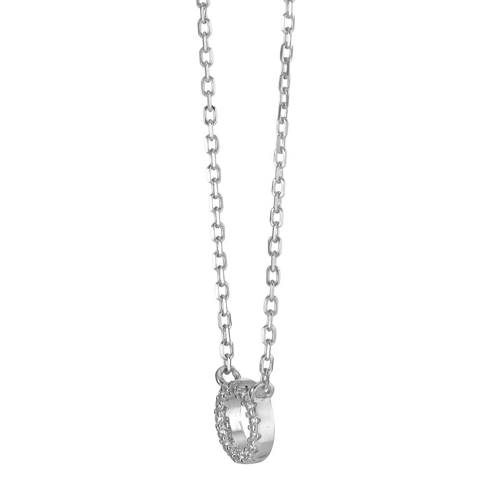 Collier Sølv Zirconia rhodineret 39-45 cm