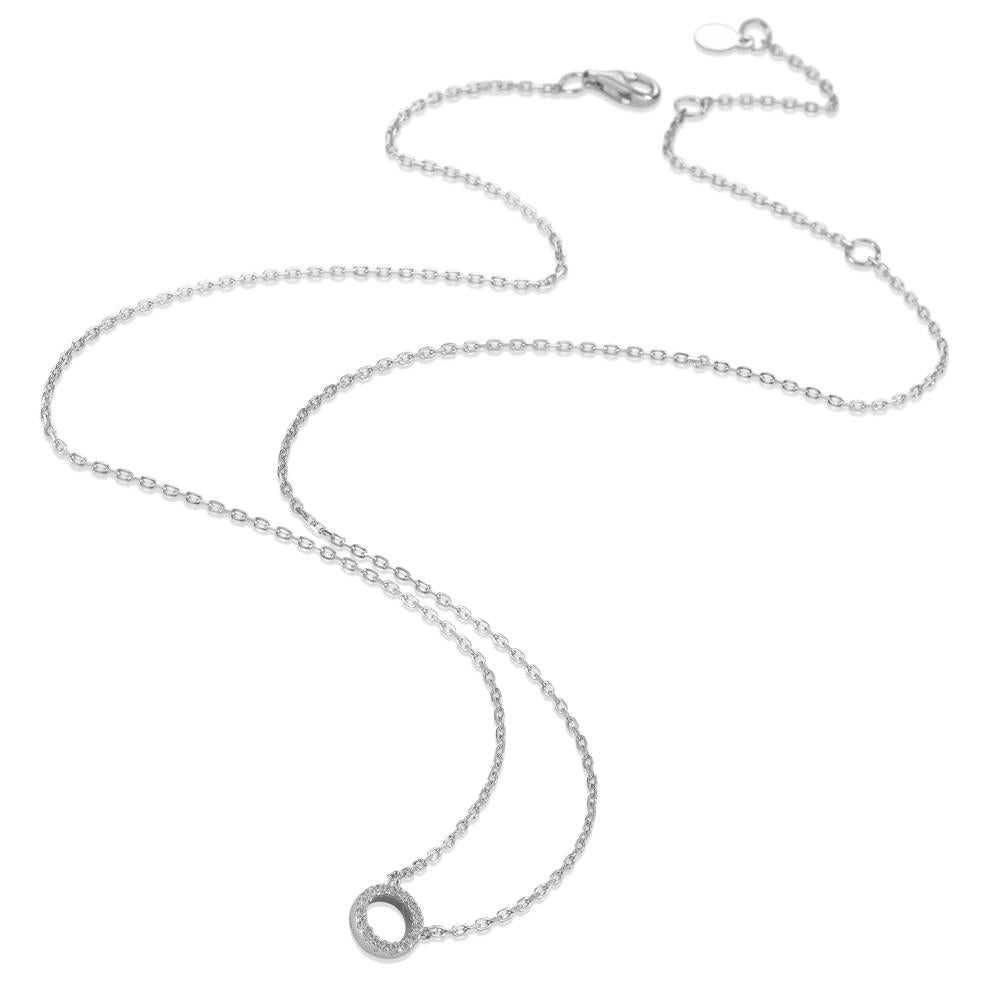 Collier Sølv Zirconia rhodineret 39-45 cm