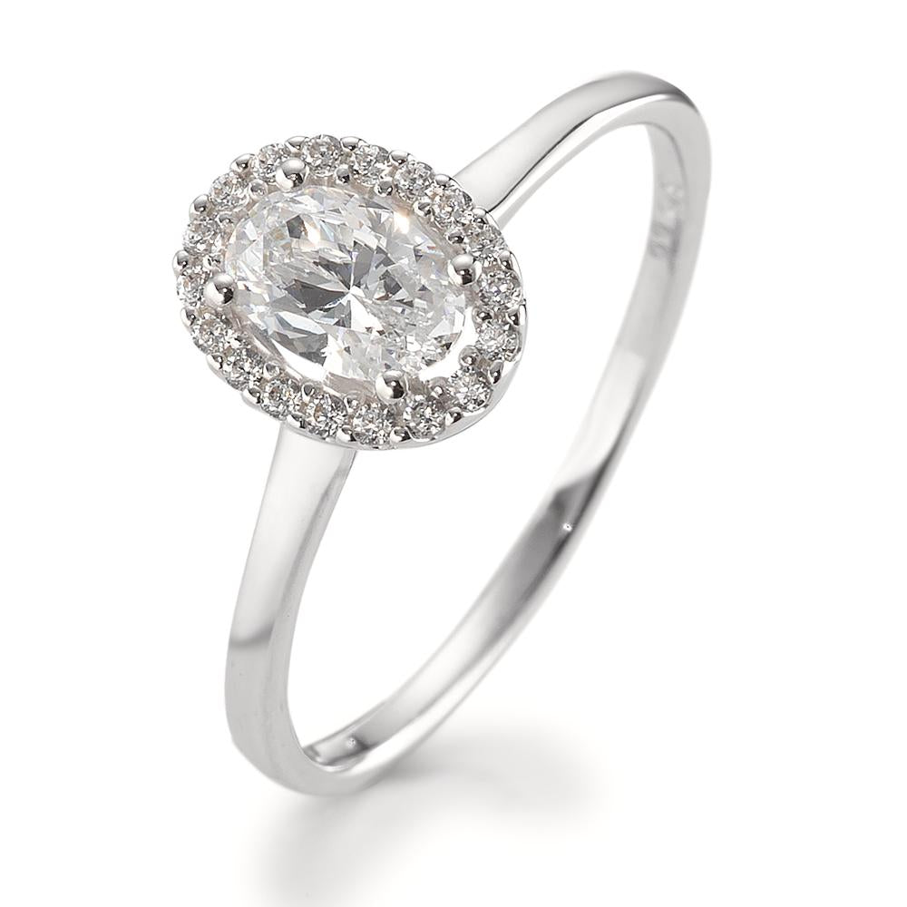 Solitaire ring 375/9K hvidguld Zirconia