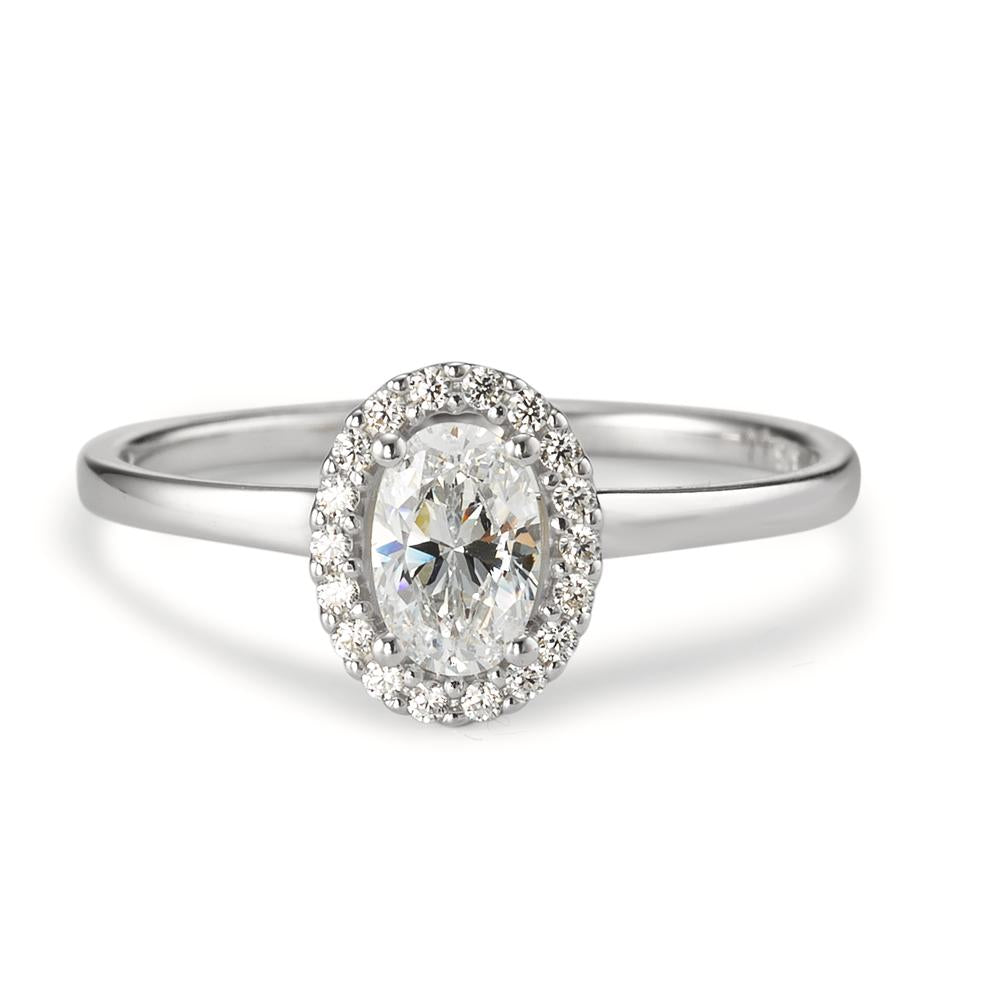 Solitaire ring 375/9K hvidguld Zirconia