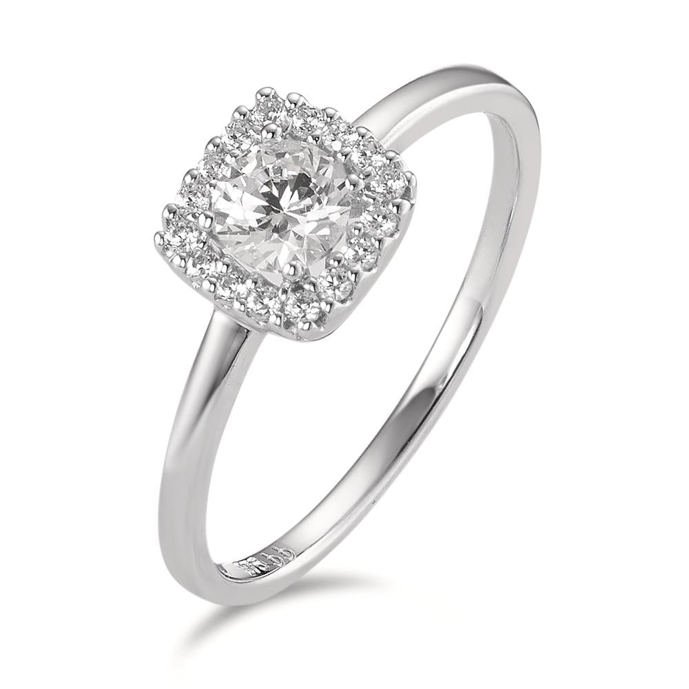 Solitaire ring 375/9K hvidguld Zirconia