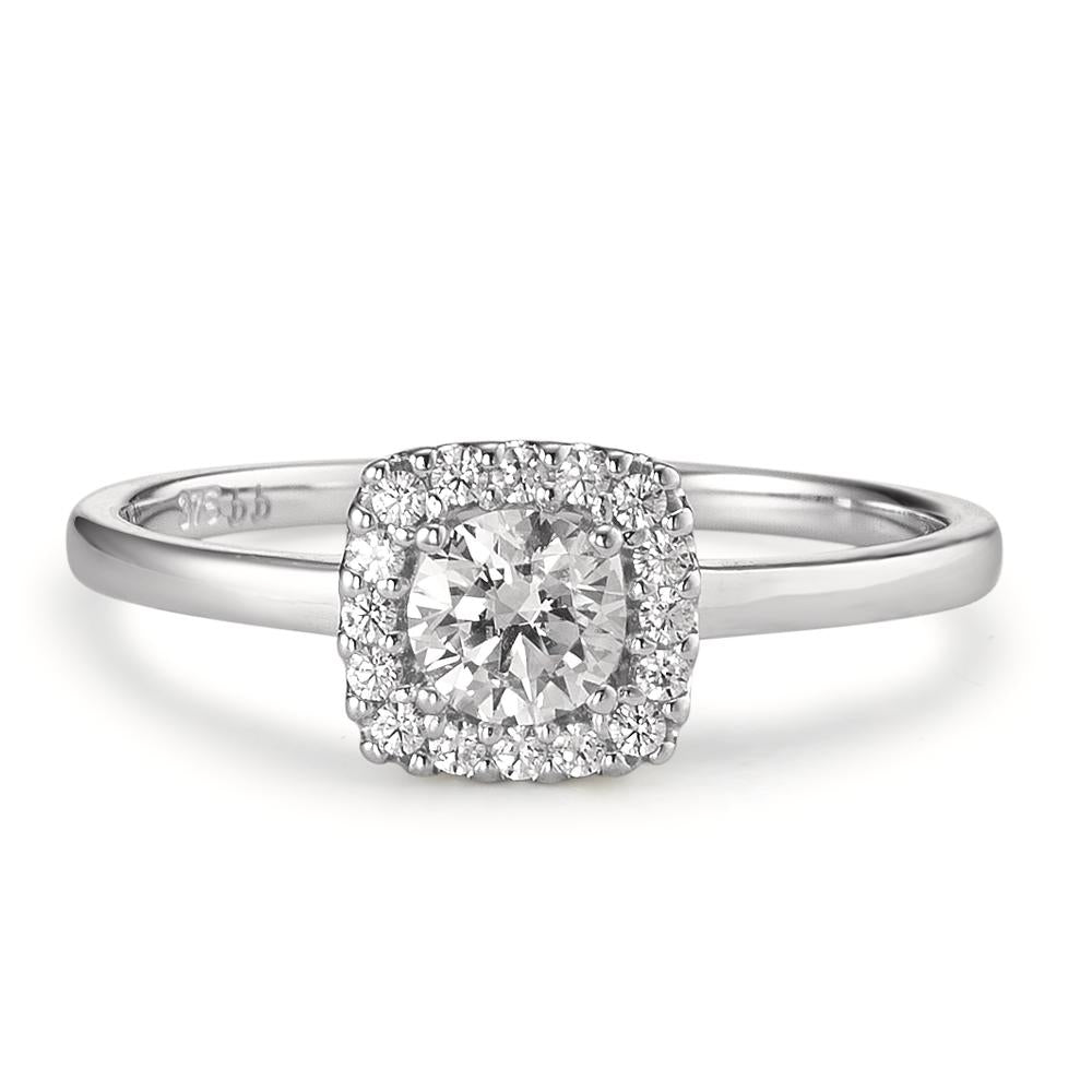 Solitaire ring 375/9K hvidguld Zirconia