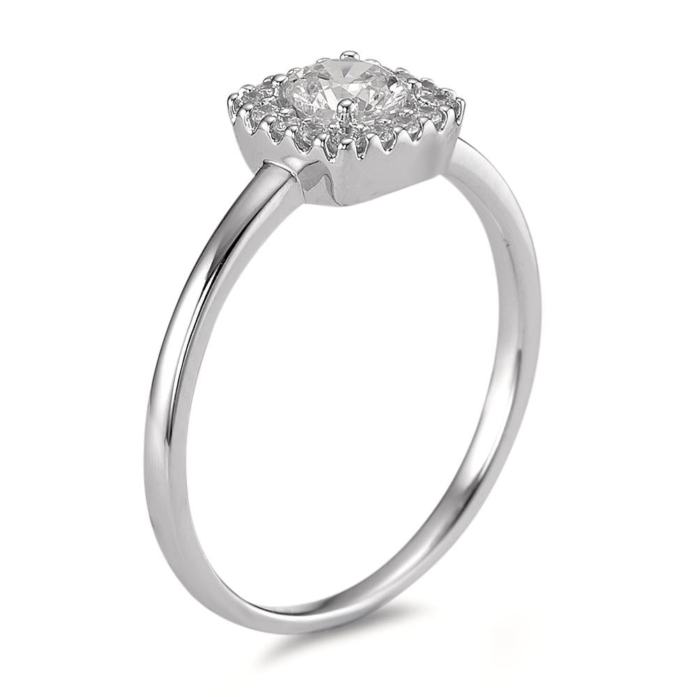 Solitaire ring 375/9K hvidguld Zirconia