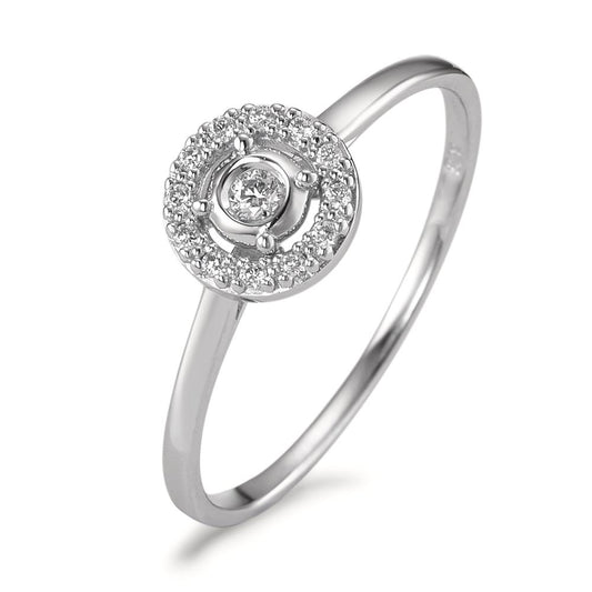 Solitaire ring 375/9K hvidguld Diamant 0.09 ct, [Brillant], w-si