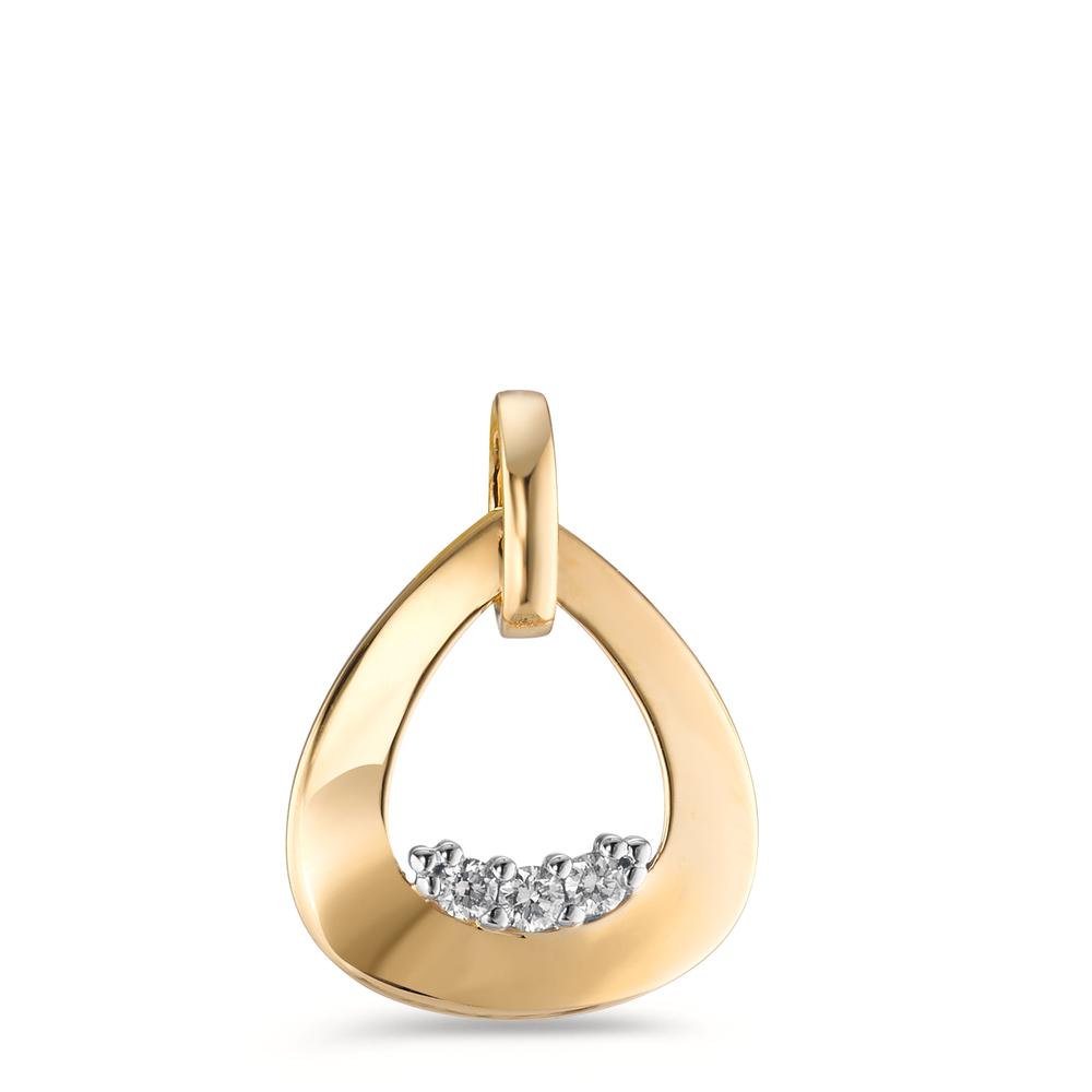 Vedhæng 750/18K guld Diamant 0.05 ct, 3 Sten , [Brillant], w-si tofarvet