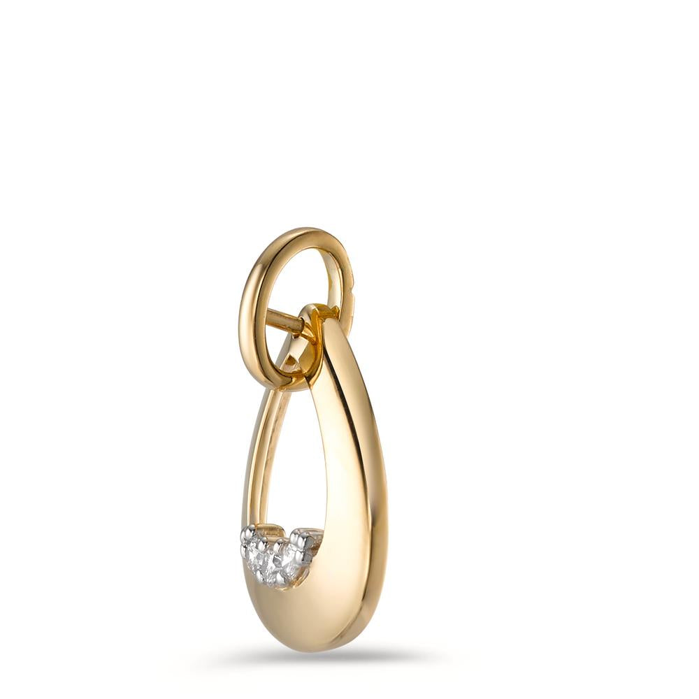 Vedhæng 750/18K guld Diamant 0.05 ct, 3 Sten , [Brillant], w-si tofarvet