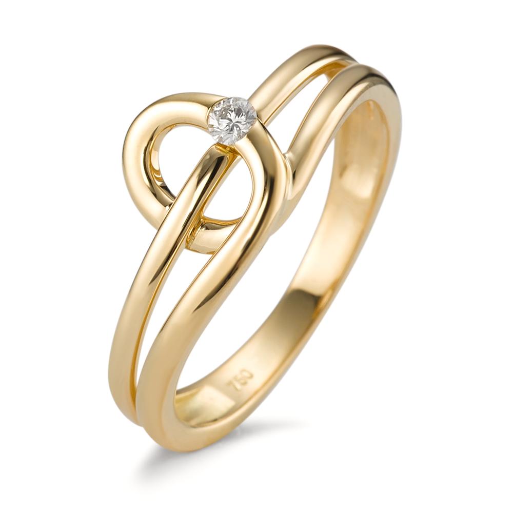 Fingerring 750/18K guld Diamant 0.05 ct, [Brillant], w-si