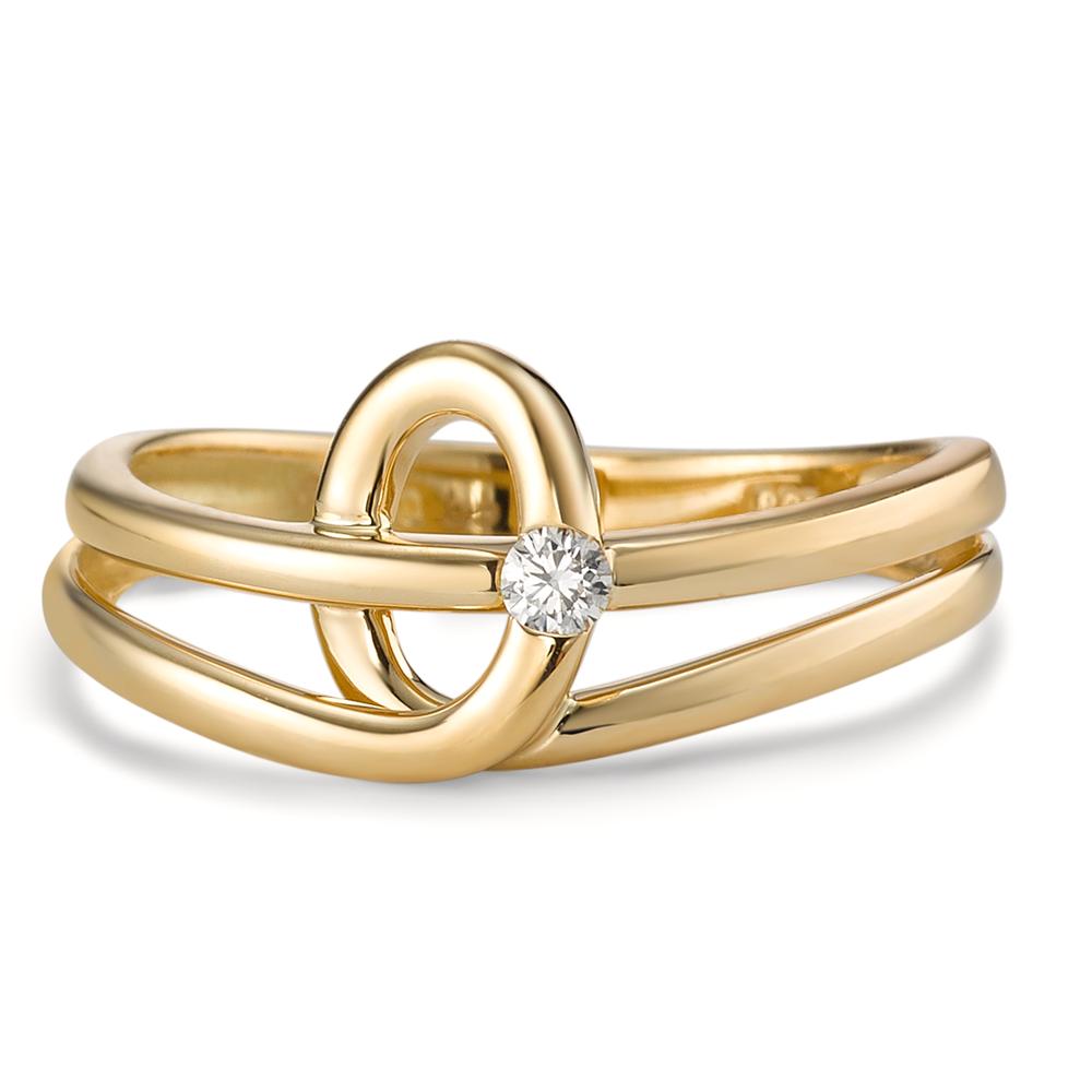 Fingerring 750/18K guld Diamant 0.05 ct, [Brillant], w-si