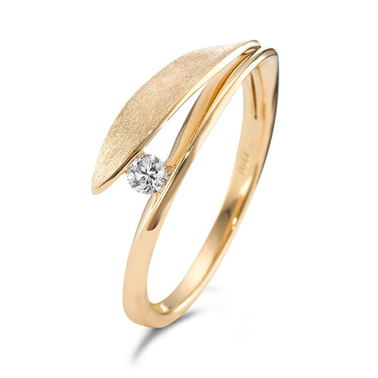 Fingerring 750/18K guld Diamant 0.07 ct, [Brillant], w-si