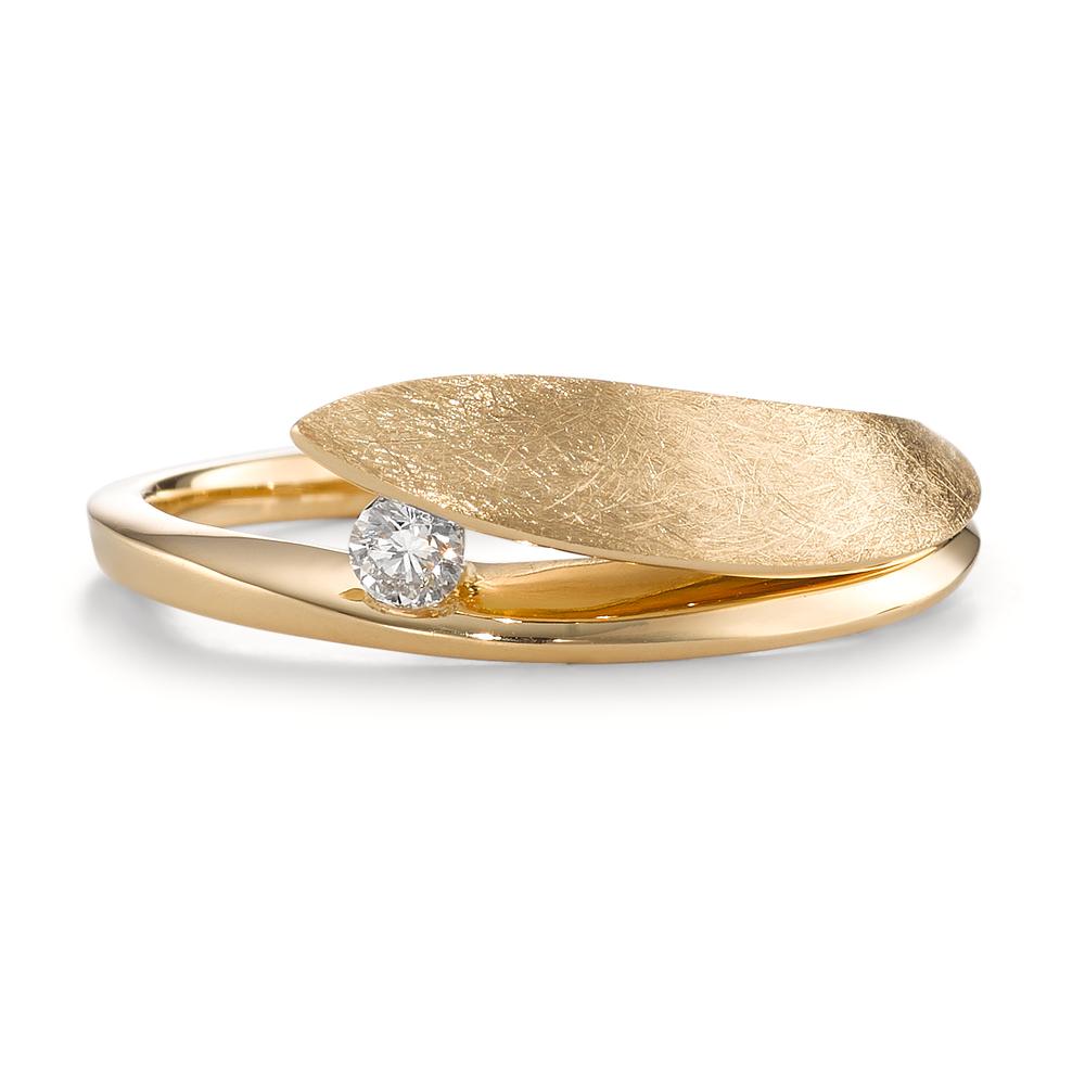 Fingerring 750/18K guld Diamant 0.07 ct, [Brillant], w-si