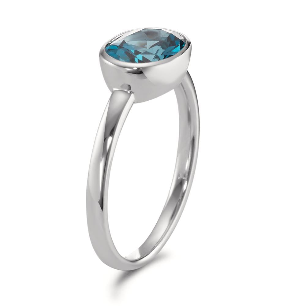 Fingerring 750/18K hvidguld London Blue Topaz