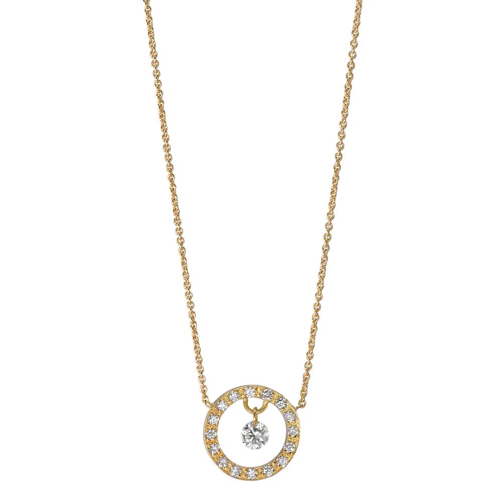 Collier 750/18K guld Diamant 0.14 ct, 17 Sten , w-si 40-42 cm