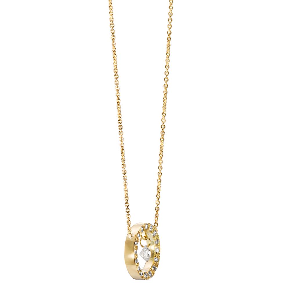 Collier 750/18K guld Diamant 0.14 ct, 17 Sten , w-si 40-42 cm