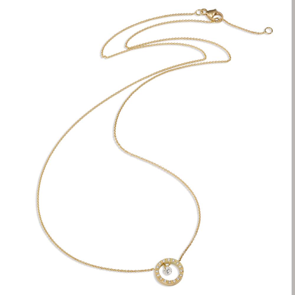 Collier 750/18K guld Diamant 0.14 ct, 17 Sten , w-si 40-42 cm