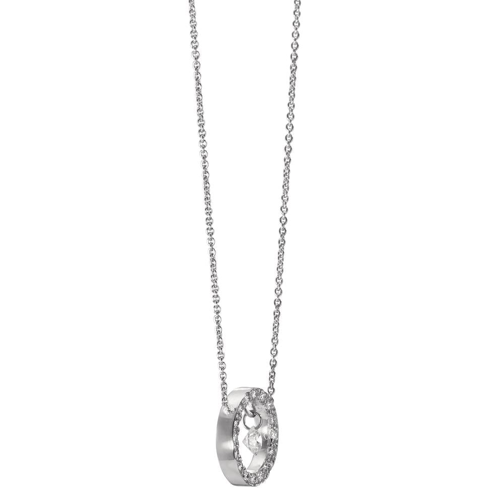 Collier 750/18K hvidguld Diamant 0.14 ct, 17 Sten , w-si 40-42 cm