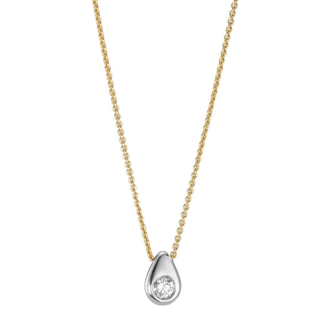 Collier 750/18K guld Diamant 0.06 ct, w-si tofarvet 40-42 cm