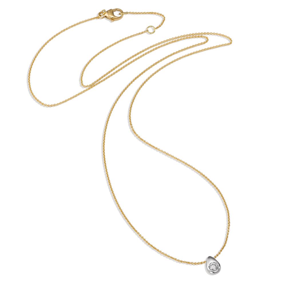 Collier 750/18K guld Diamant 0.06 ct, w-si tofarvet 40-42 cm