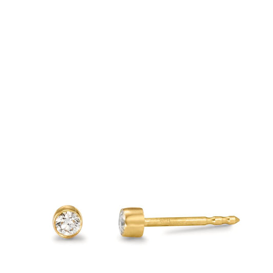 Ørestikker 750/18K guld Diamant 0.12 ct, 2 Sten , w-si Ø3 mm